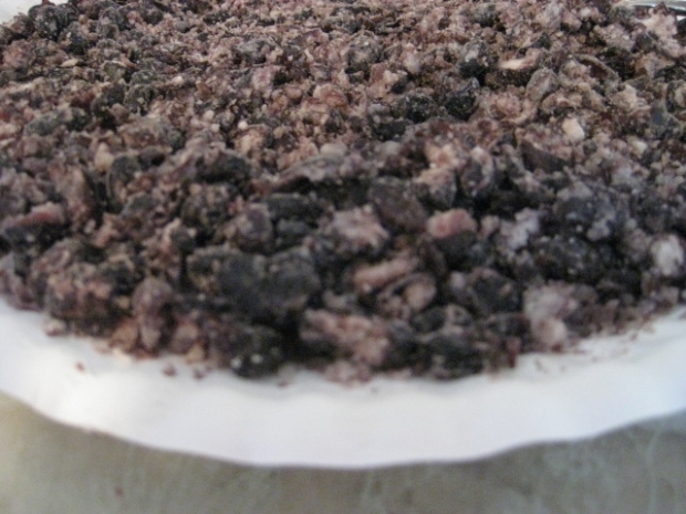 fork-mashed beans (but don't they look like oreo crumbs???)