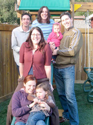 niece Ella, me, sister Allie, brother Chad, bday girl Emily, niece Dixie, brother Mark